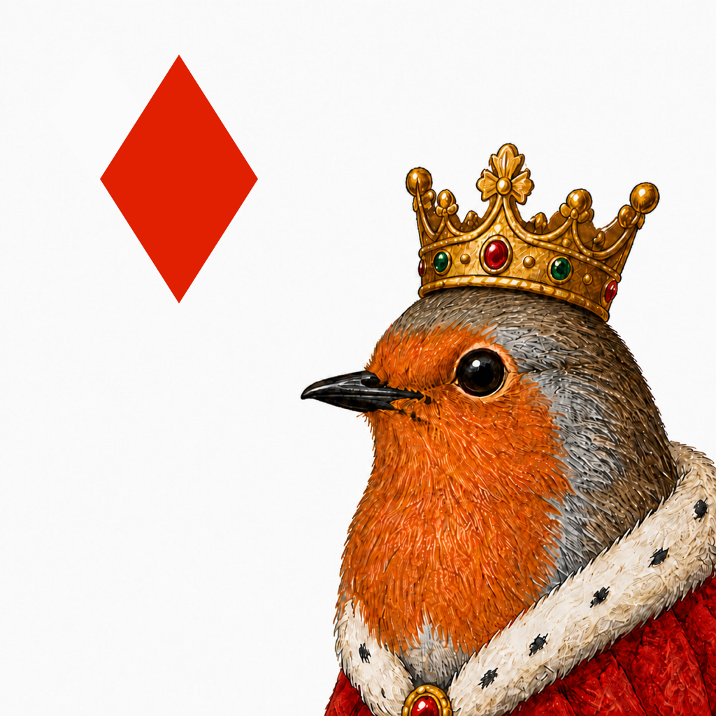 Pembroke Games SoliTaire app icon showing a robin dressed as a playing-card king